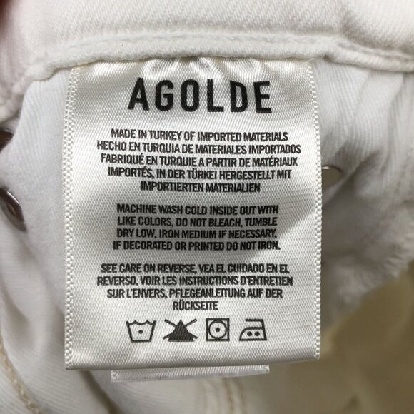 Agolde REVOLVE Women's Toni Slim Crop Straight Jeans Size 31 Radiate Off White - Picture 4 of 13